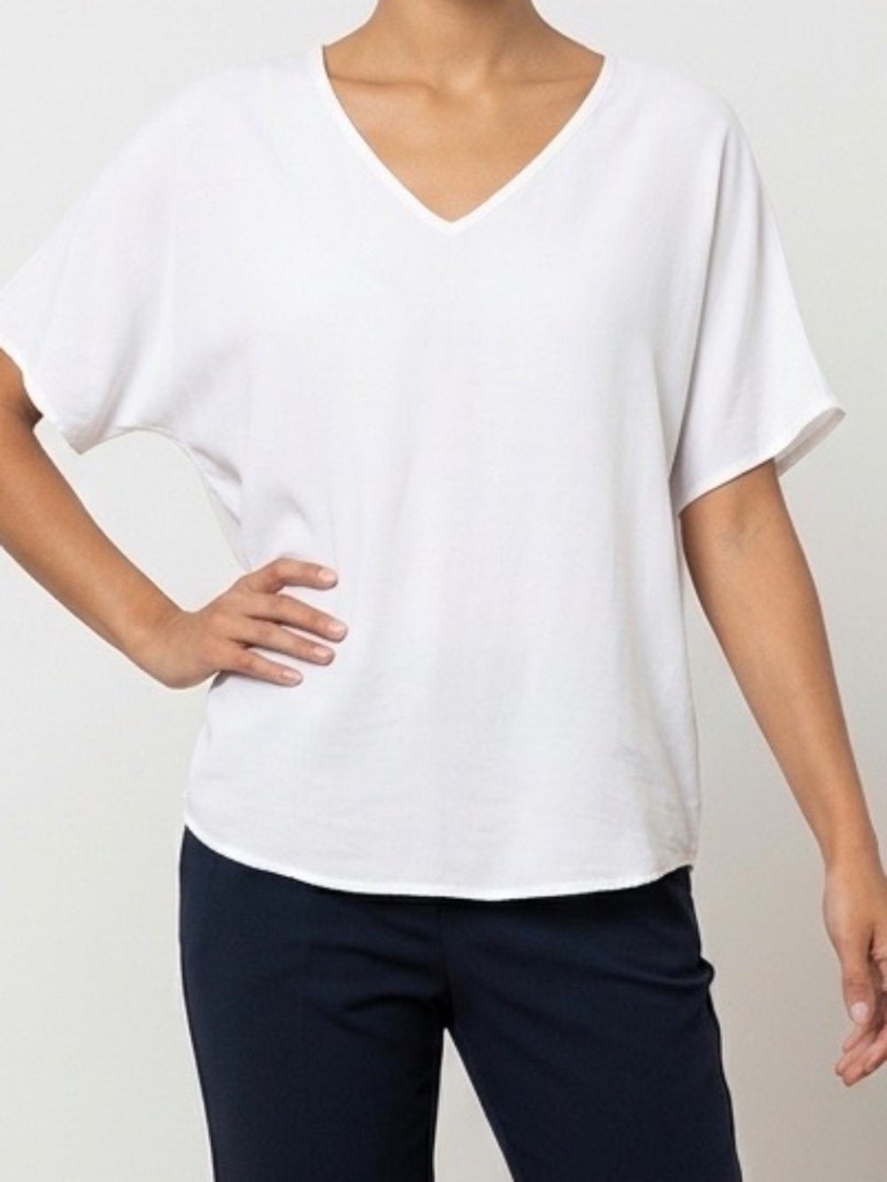 Cream/Off White Top with Dolman Sleeves